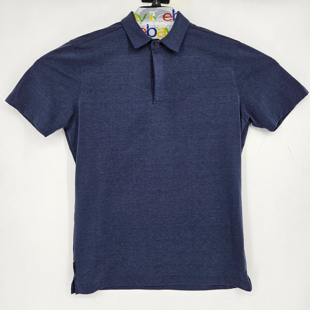 Mizzen Main Shirt Mens Medium Polo Stretch Short Sleeve Golf Performance Blue‎